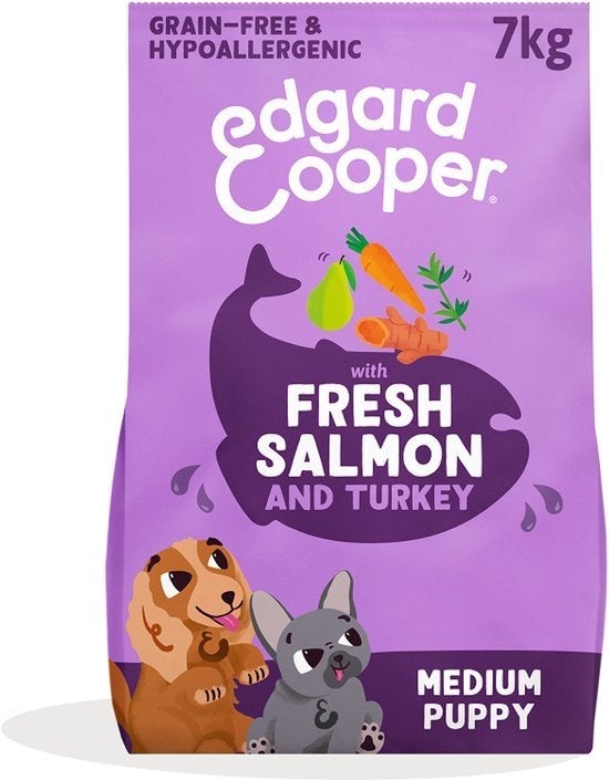 Edgar & Cooper Puppy Medium Zalm & Kalkoen – ca. 4 kg, Ophalen of Verzenden, Hond