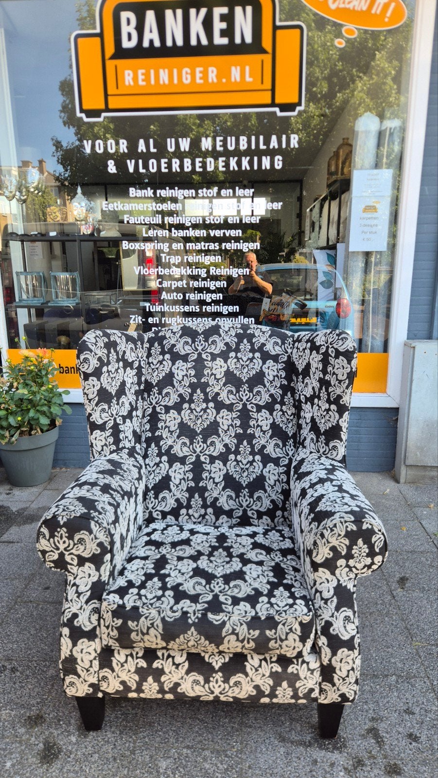 Fauteuil  barokstijl- Zwart/Wit   !! erg sjiek, Ophalen