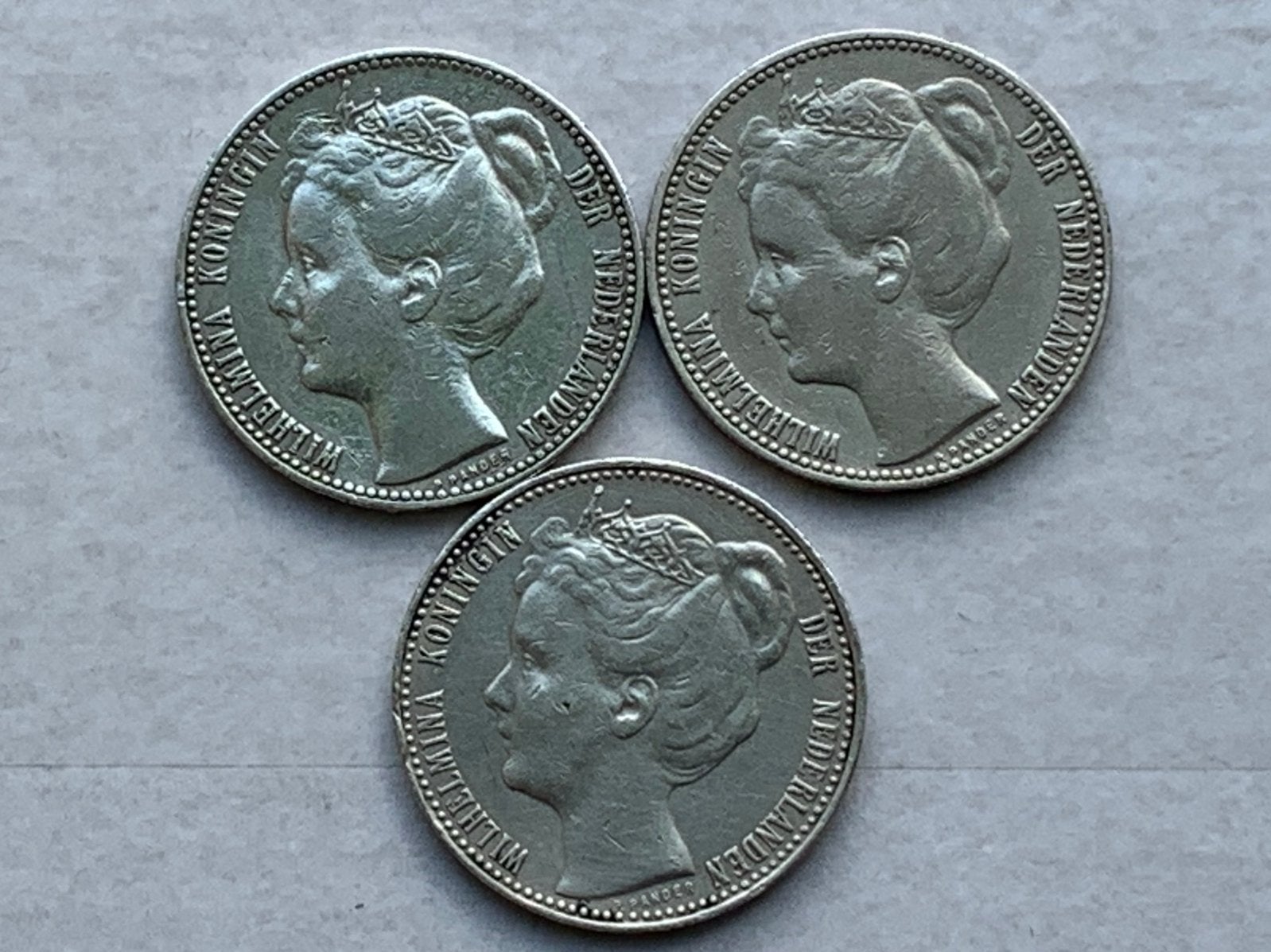 3 mooie zilveren guldens wilhelmina 1898 kroningjaar, Postzegels en Munten, Munten | Nederland, Ophalen of Verzenden, Koningin Wilhelmina