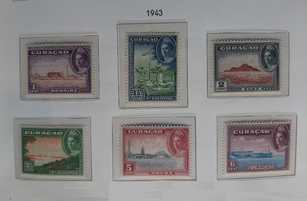 1943 Curaçao Frankeerzegels Eilanden Nvph Nr. 158 - 163, Postzegels en Munten, Postzegels | Nederland, Ophalen