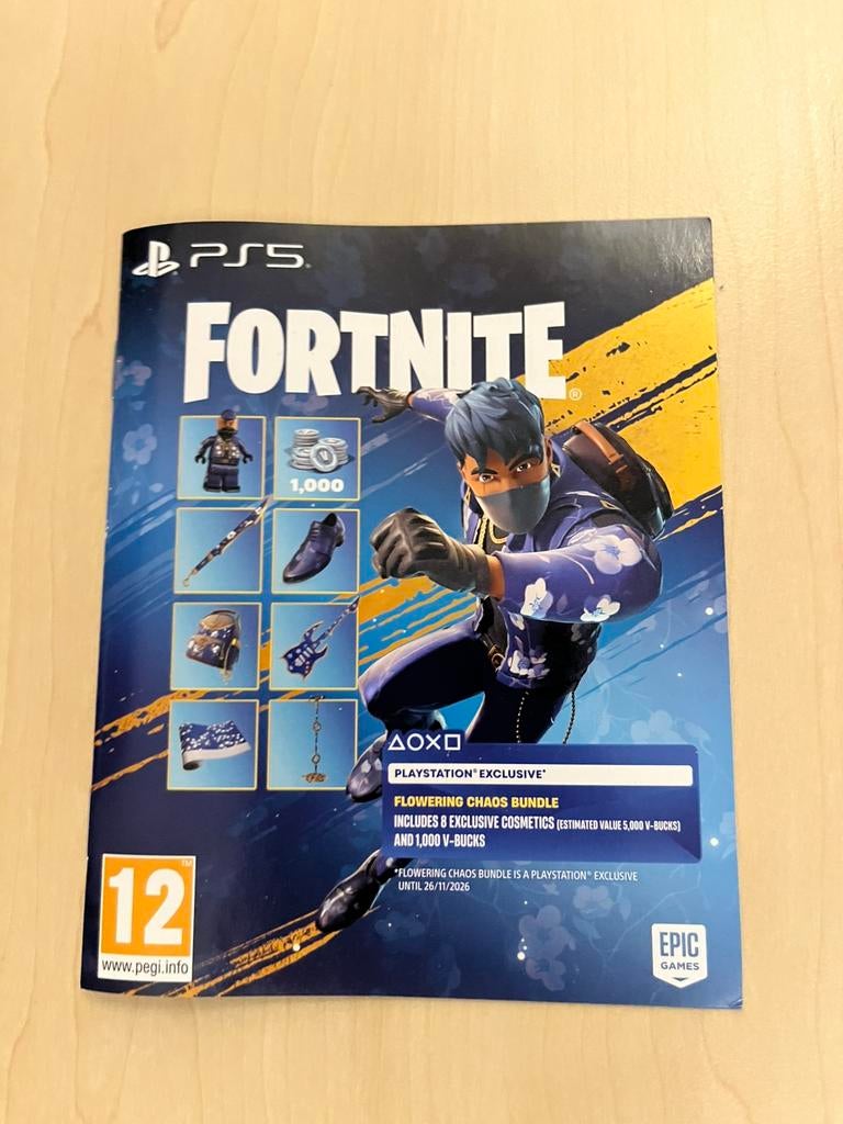 PS5 Fortnite Flowering Chaos Bundle – nieuw/on­gebruikt, Spelcomputers en Games, Ophalen of Verzenden, Nieuw