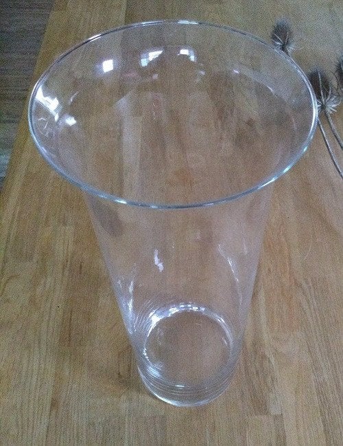 Glazen vaas. Cylindermodel. Hoog 38cm Diameter 12cm, Transparant, Ophalen of Verzenden, 38 cm, Glas