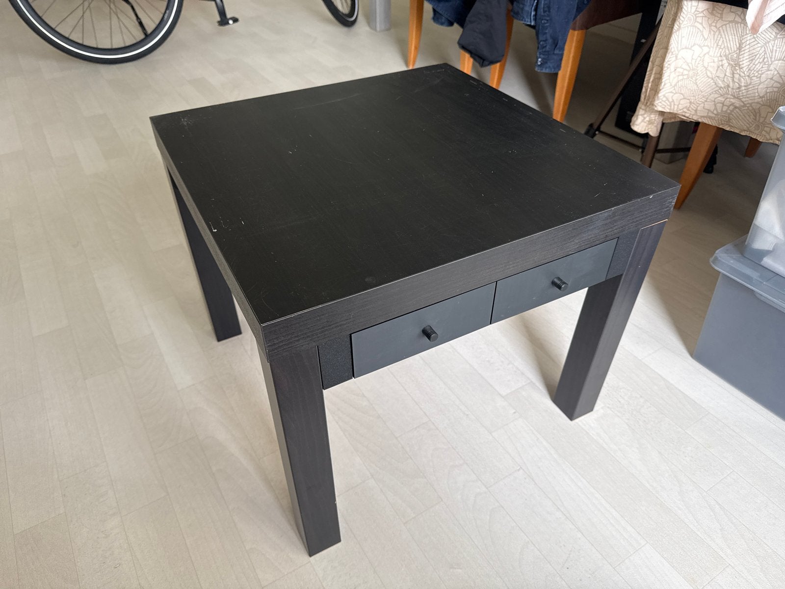 Ikea Lack zwart met lades en versteviging, Ophalen, Gebruikt, Vierkant, 50 tot 100 cm