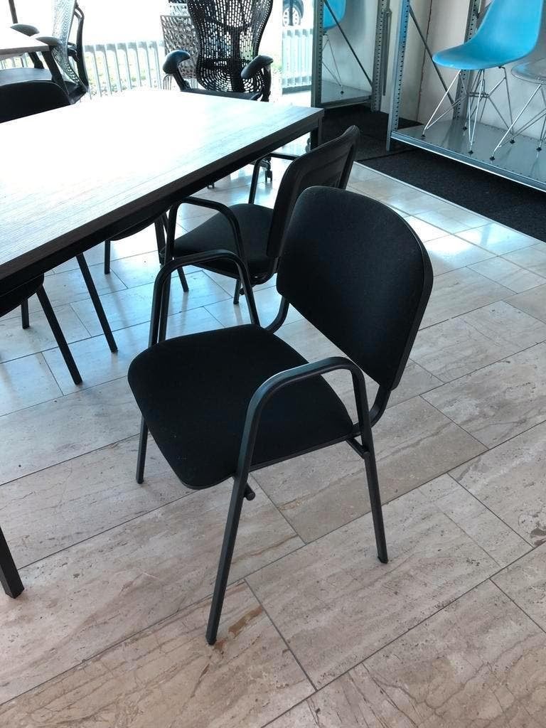 Vergaderstoelen stapelbaar, armleuning , zwarte nieuwe, Zwart, Nieuw, Ophalen of Verzenden, Stof