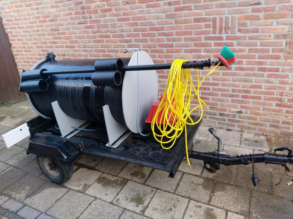 Tuckerpole 300L tuckersysteem op Aanhanger. Glazenwasser, Ophalen
