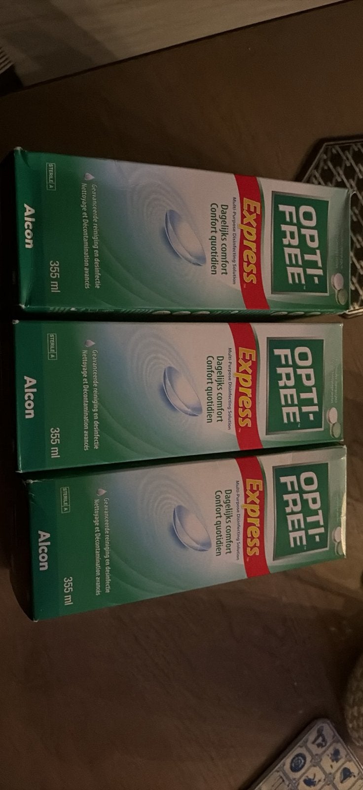3x Opti-Free Express lenzenvloeistof 355 ml – nieuw, Ophalen, Zo goed als nieuw