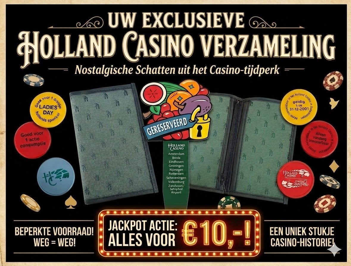 Vintage Holland Casino Set - Inclusief Zandvoort Steker!, Ophalen, Zo goed als nieuw