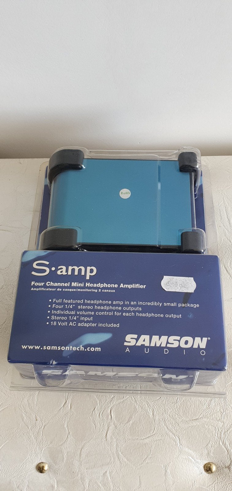Samson S.amp 4-kanaals mini hoofdtelefoonversterker, Audio, Tv en Foto, Versterkers en Receivers, Nieuw, Stereo, Overige merken
