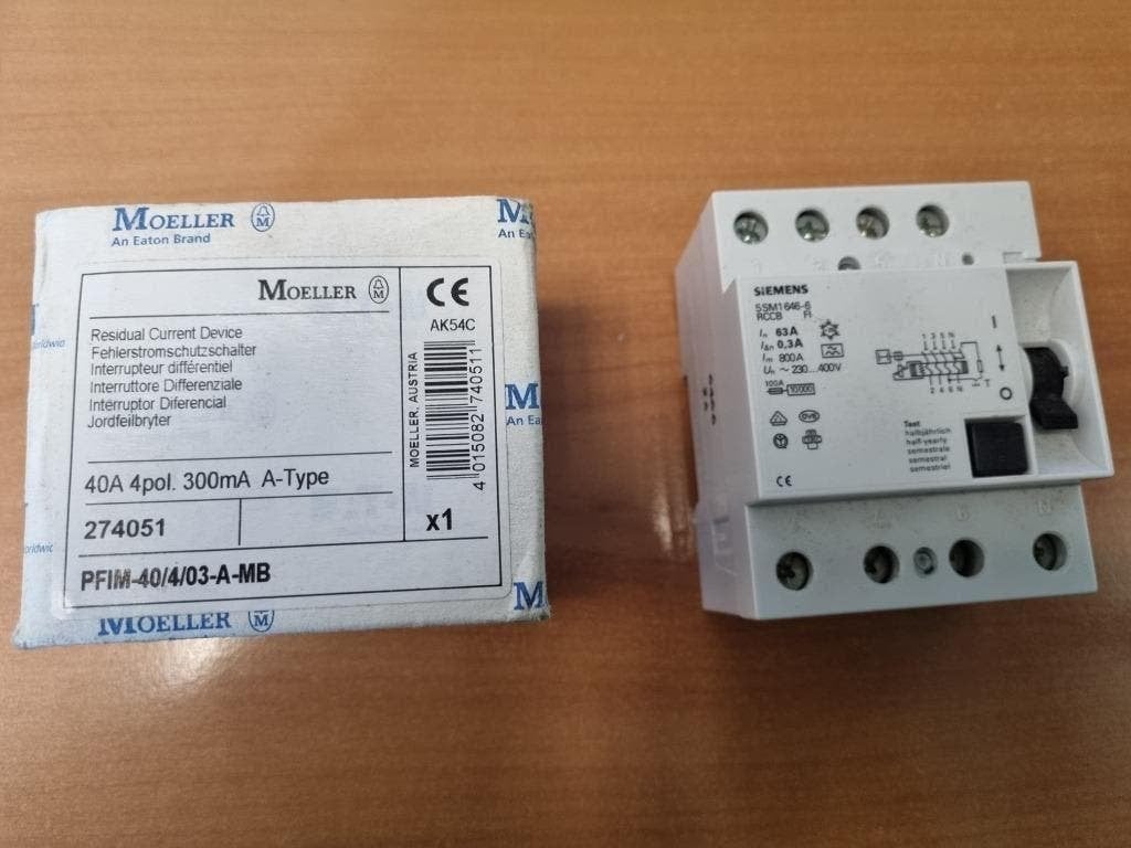 NIEUWE 3-fase siemens en moeller aardlekschakelaar 300 mA, Ophalen, Nieuw