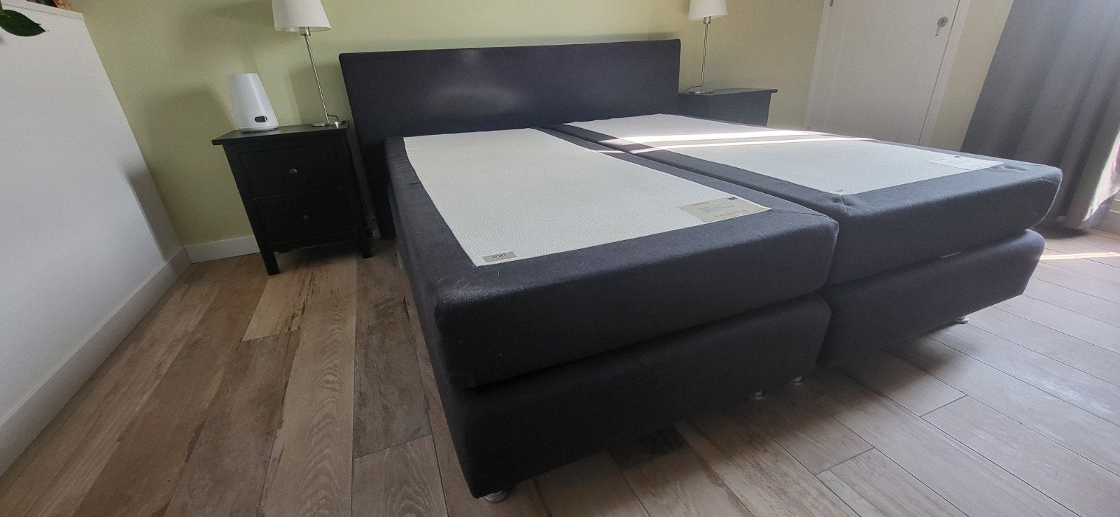 Boxspring Ubica Festen 180x200 in goede staat, Ophalen, Gebruikt, Bruin, Tweepersoons
