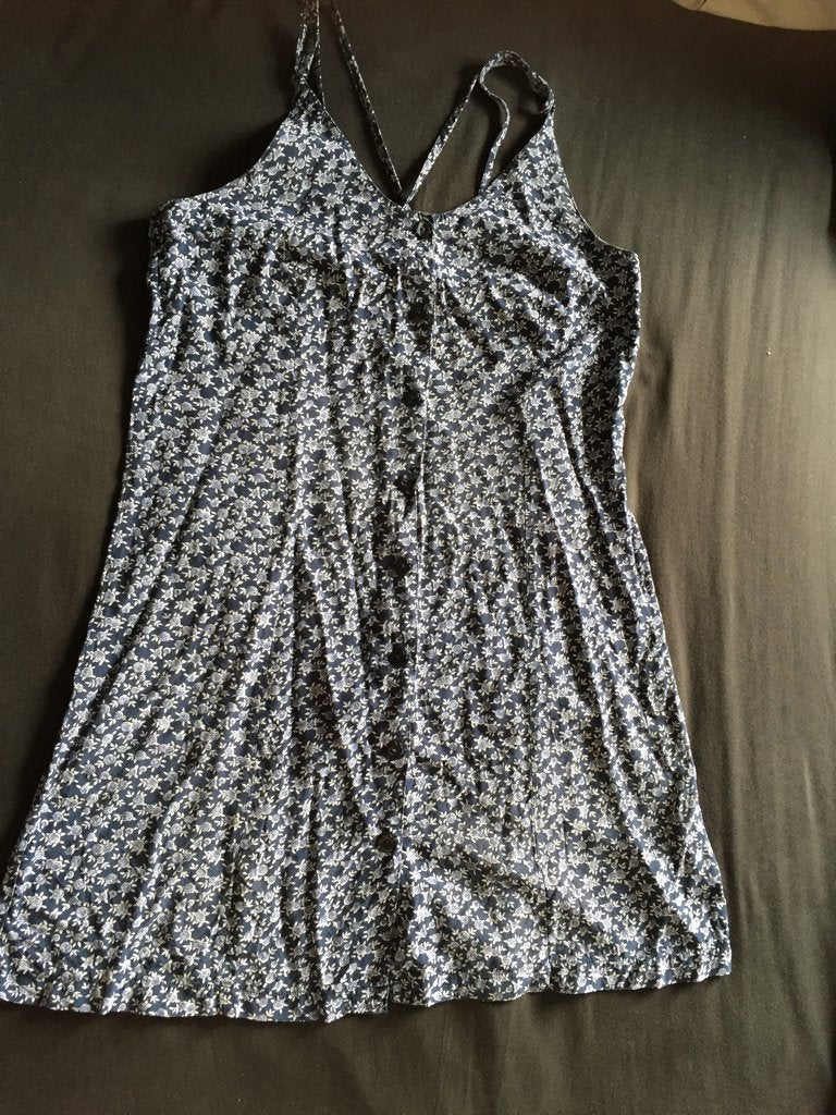 zomerjurk blauw bloem QS clothing 38, Maat 38/40 (M), Blauw, Ophalen of Verzenden, Zo goed als nieuw