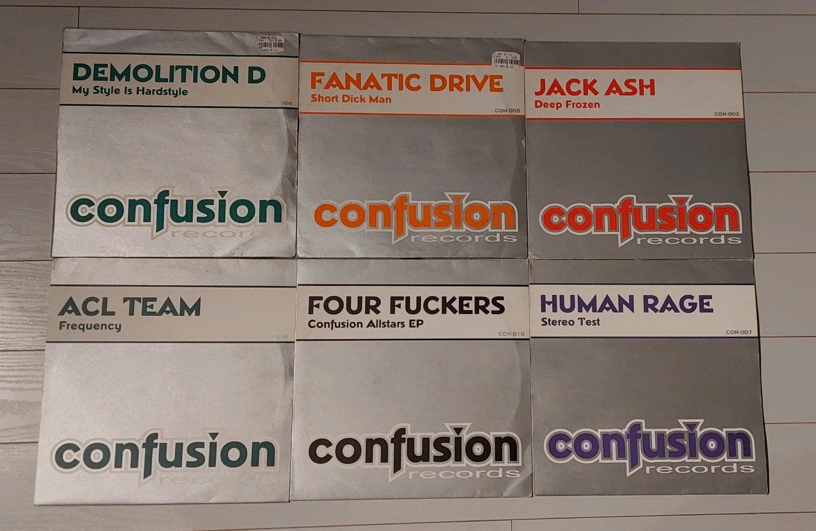 6x Confusion Records Hardstyle Vinyl 2003/2004, Cd's en Dvd's, Vinyl | Dance en House, Ophalen of Verzenden, Gebruikt, 12 inch