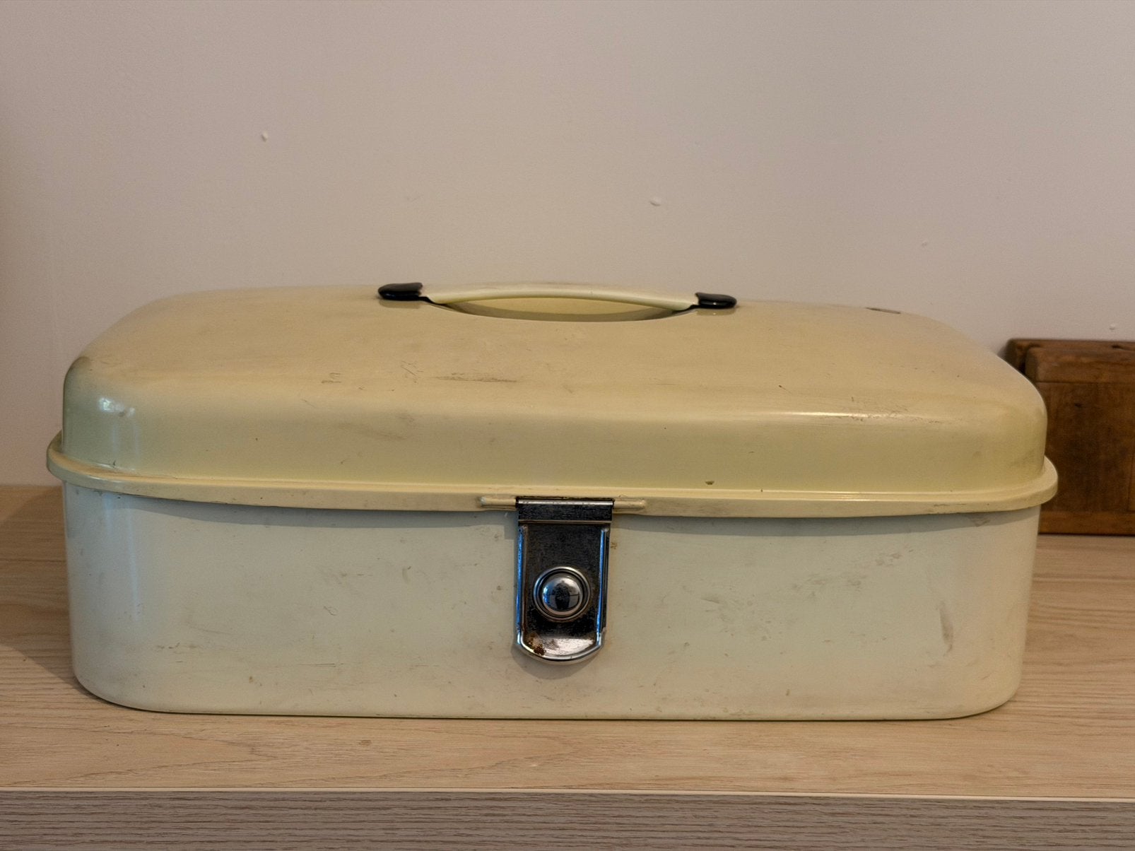 Vintage Brabantia broodtrommel crème(jaren’50/'60)grote maat, Antiek en Kunst, Ophalen of Verzenden