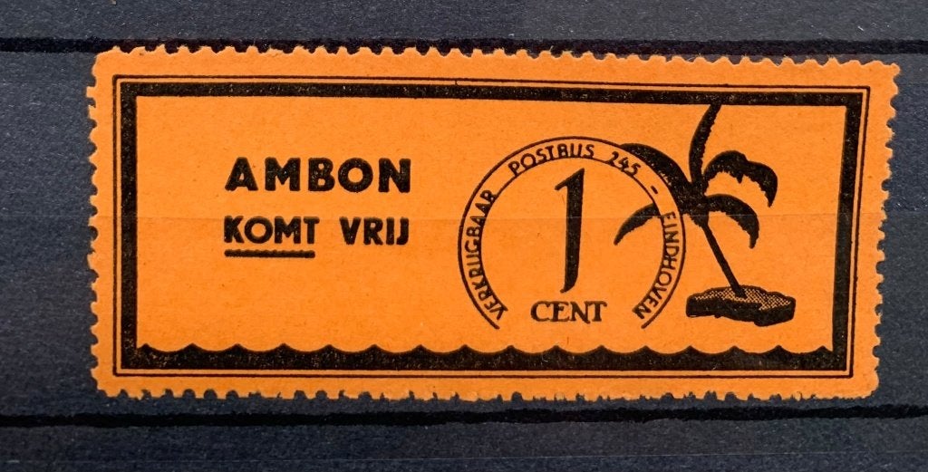 Sluitzegel AMBON komt vrij 1cent, Verzenden, Na 1940, Postfris