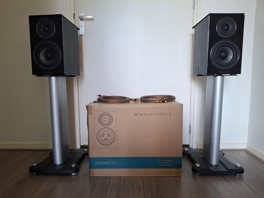 ​High-End Set: Wharfedale Diamond 12.2 + WBT + Van den Hul (, Zo goed als nieuw, 120 watt of meer, Front, Rear of Stereo speakers