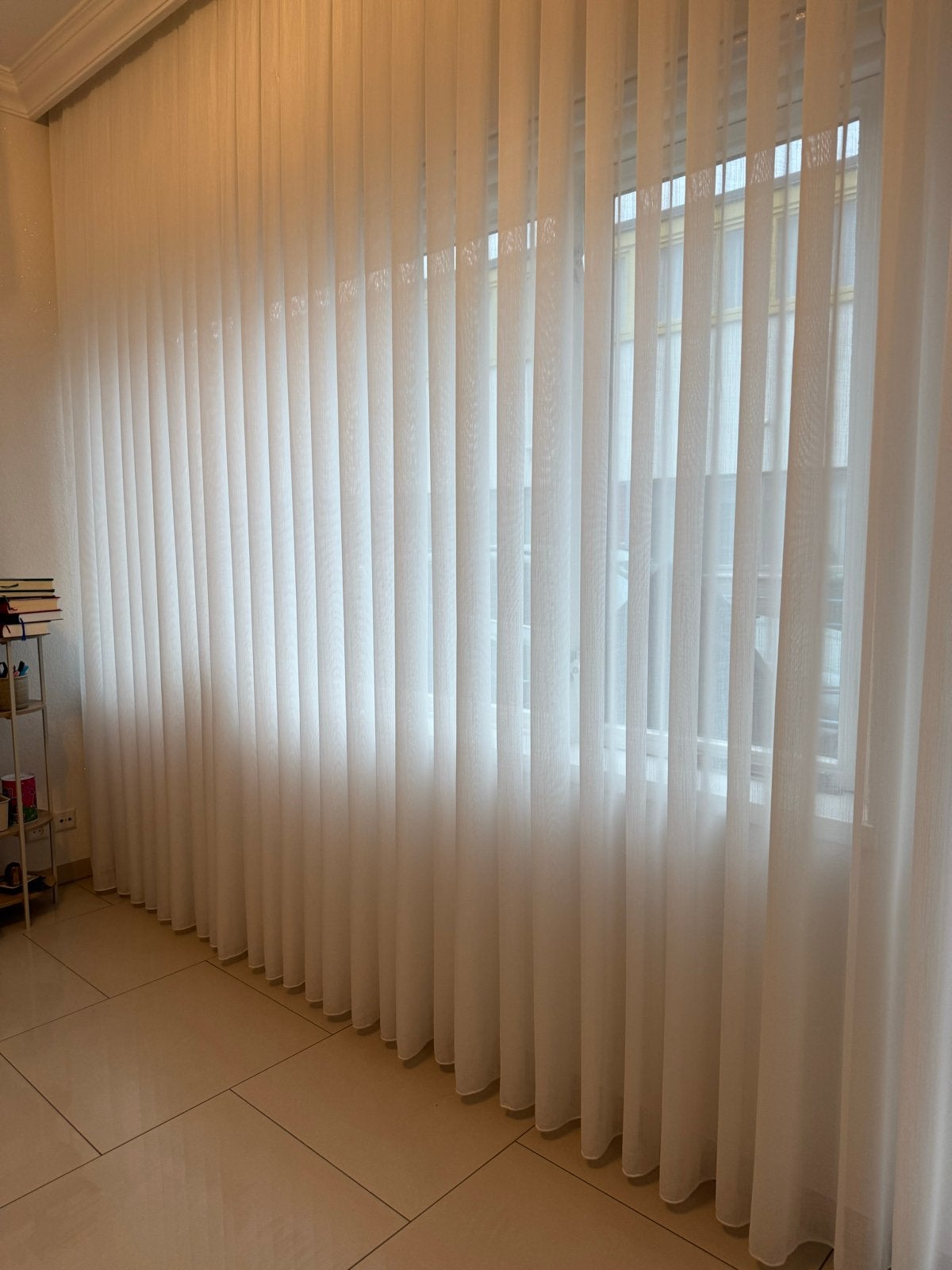 Lichtdoorlatende witte vitrage -  4 meter breed , 285 cm, Vitrage, Wit, Ophalen of Verzenden, Lichtdoorlatend