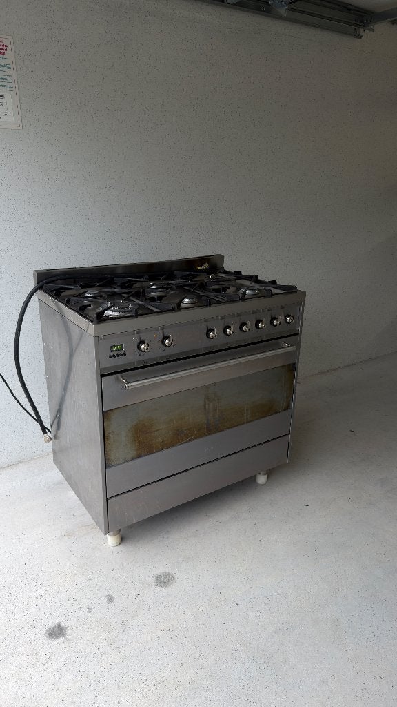 Smeg gasfornuis 5 pits 90cm, Ophalen, Gebruikt, 60 cm of meer, Gas