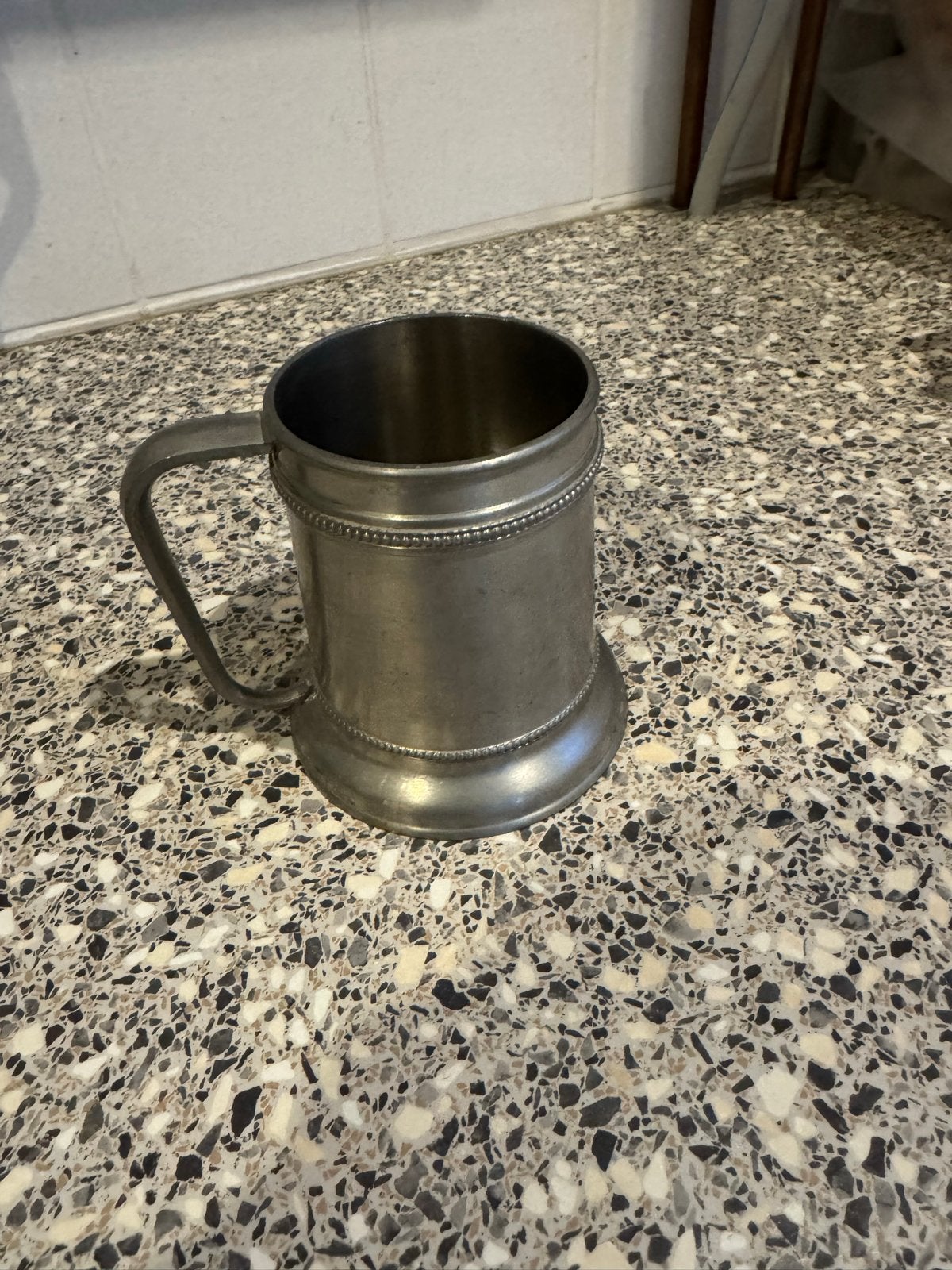 Antieke tinnen bierpul met TC-logo, Antiek en Kunst, Ophalen of Verzenden
