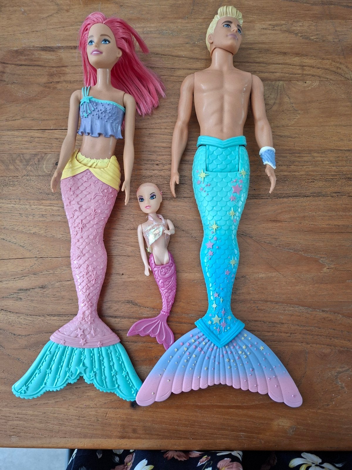 Barbie Zeemeermin Poppen Set - Barbie, Ken & Baby, Ophalen of Verzenden, Zo goed als nieuw