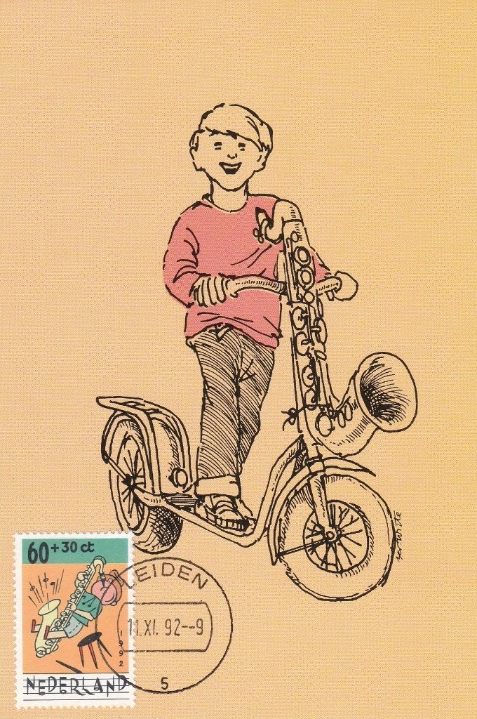 Set Maximumkaarten - 1992 - Kinderpostzegels - Muziek, Verzenden, 1980 tot heden, Ongelopen, Muziek