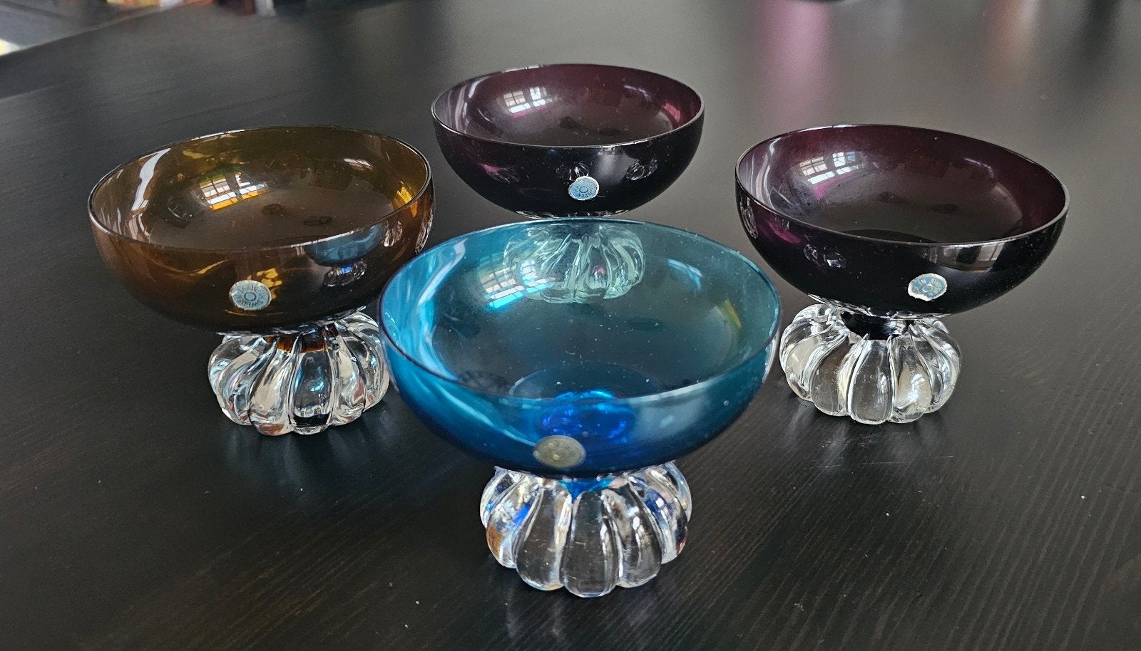 Aseda kristal dessert coupe 4 stuks mid century, Ophalen of Verzenden