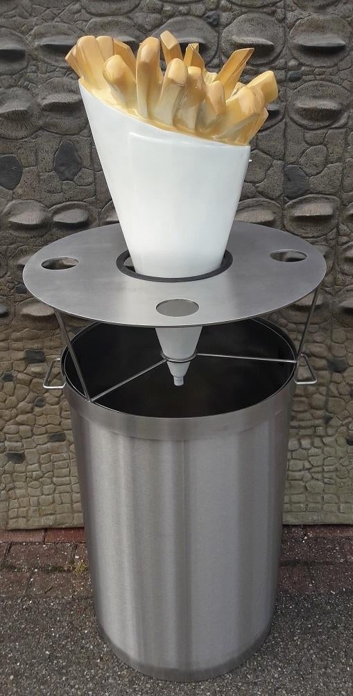 Afvalbak statafel RVS met patatzak 140 cm - incl patatzak, Ophalen, HorecaBeelden, Overige typen, Nieuw