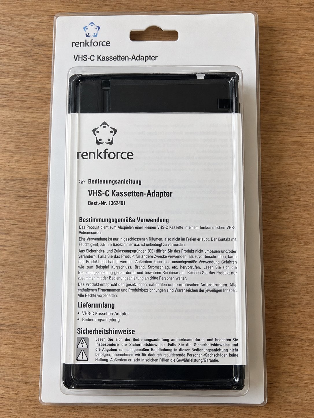 Renkforce VHS-C cassette adapter – slechts 1x gebruikt -, Ophalen of Verzenden, Zo goed als nieuw, Video