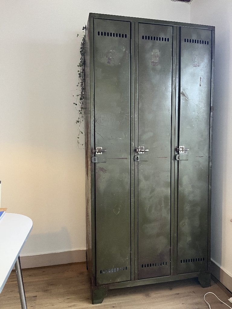Industriële metalen lockerkast, Huis en Inrichting, Kasten | Lockerkasten, Ophalen, Gebruikt, Vintage
