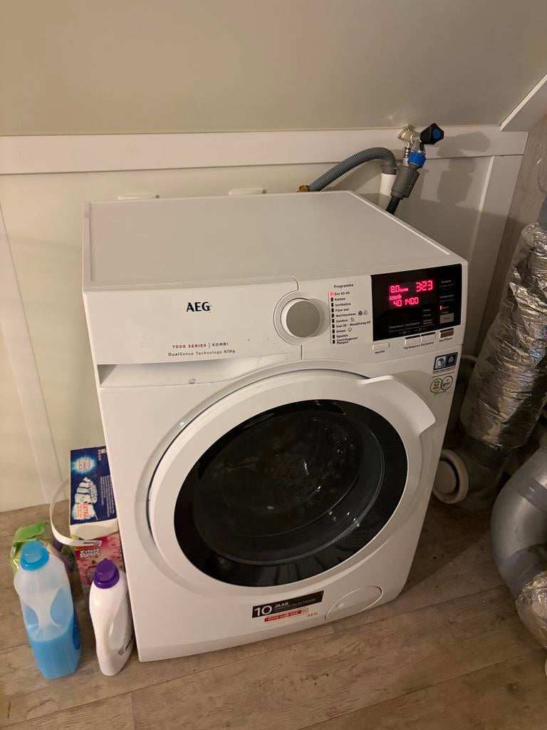 AEG Combi was-droogcombinatie L7WBN84GW (8/5kg), 8 tot 10 kg, Ophalen of Verzenden, Zo goed als nieuw, 85 tot 90 cm