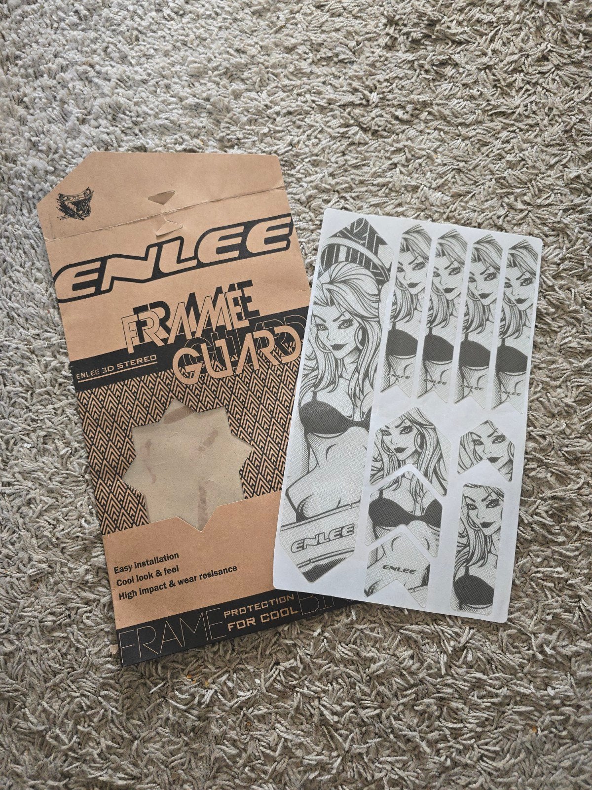 ENLEE Fiets Frame Bescherming Sticker - Sexy Dame Design, Ophalen of Verzenden, Nieuw, ENLEE