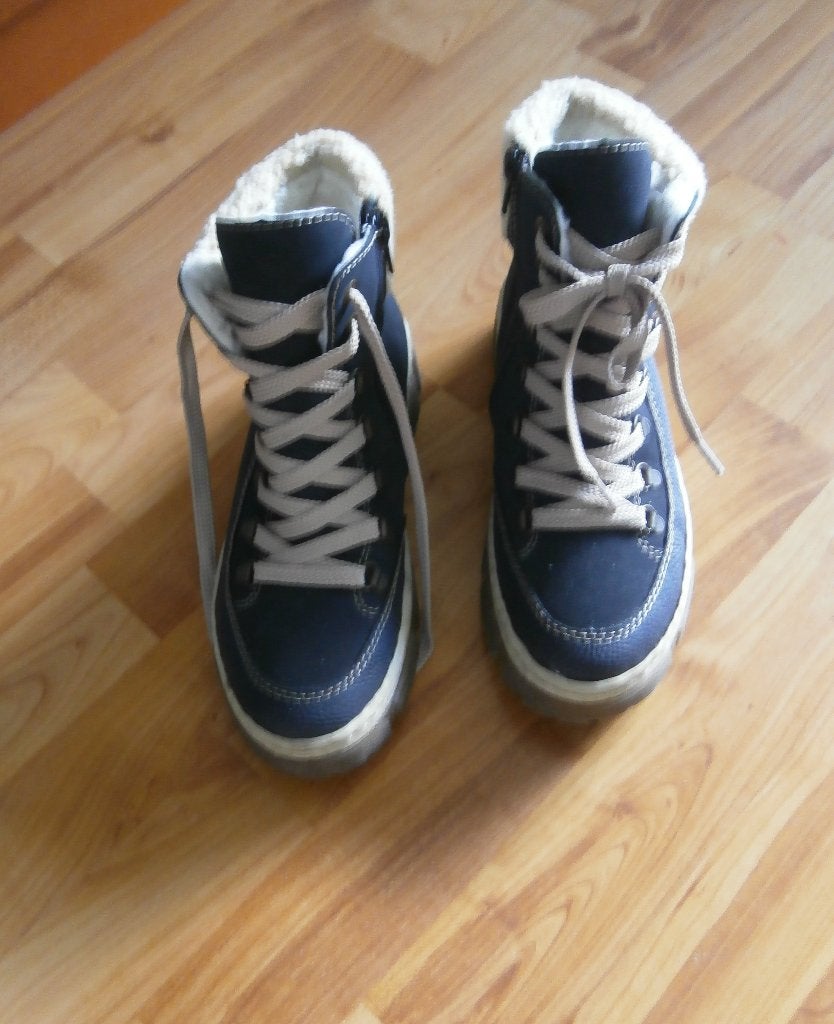 Mooie Rieker Booties mt 37 Navy met borgvoering z.g.a.n., Blauw, Ophalen of Verzenden, Rieker, Sneakers of Gympen