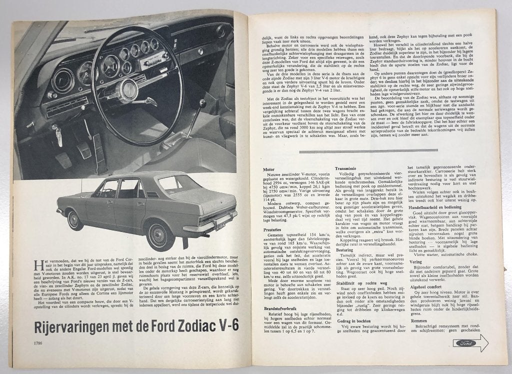 Ford Zodiac V6 test in Autokampioen 1966, Gelezen, Ford, Ophalen of Verzenden, Autokampioen