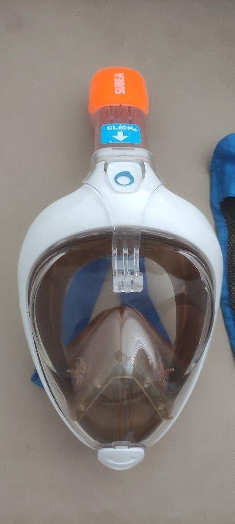 Snorkelmasker maat S-M met tas, Ophalen of Verzenden, Zo goed als nieuw, Snorkelmasker