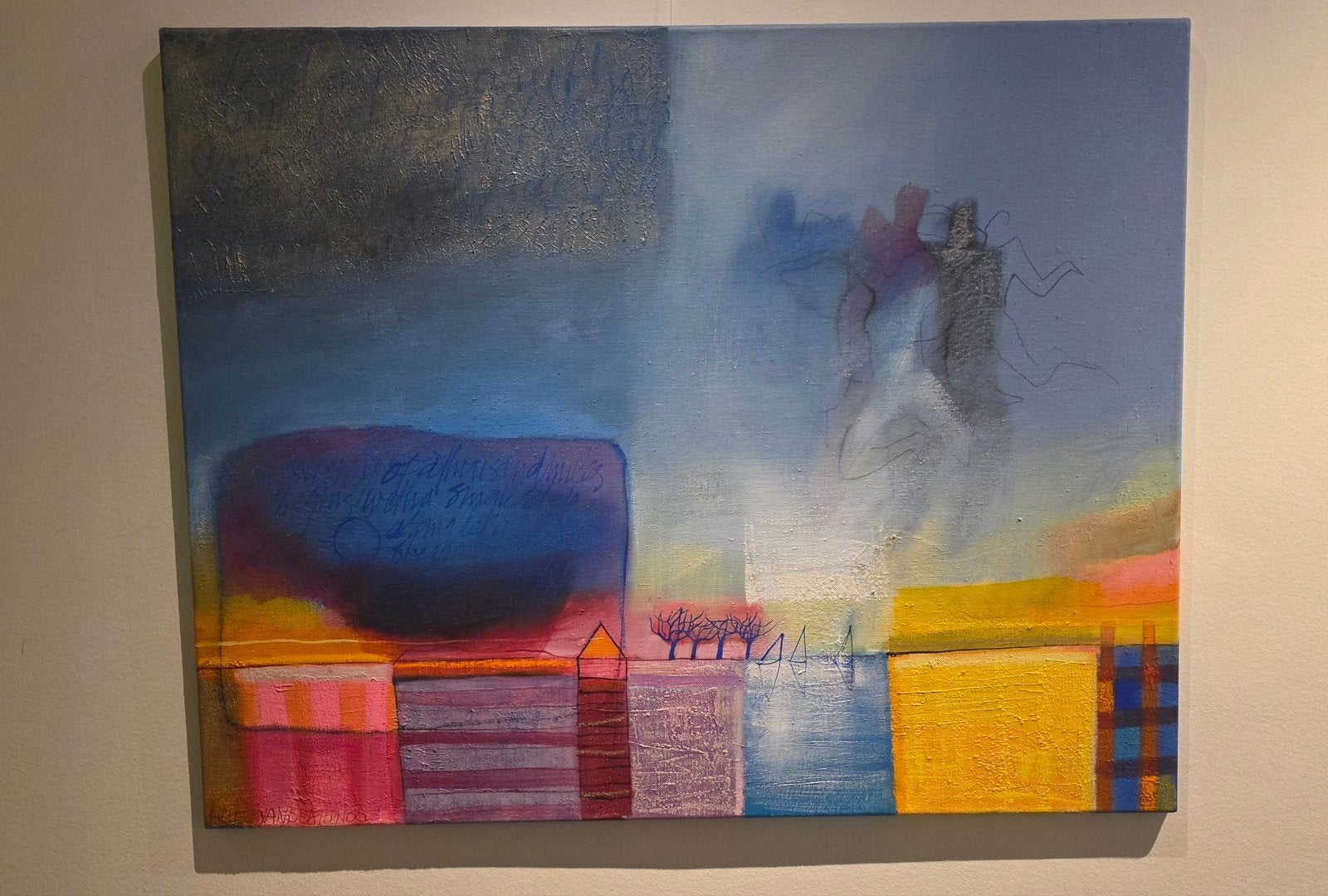 Abstract Landschap Schilderij - Heleen van der Tuin, Ophalen of Verzenden