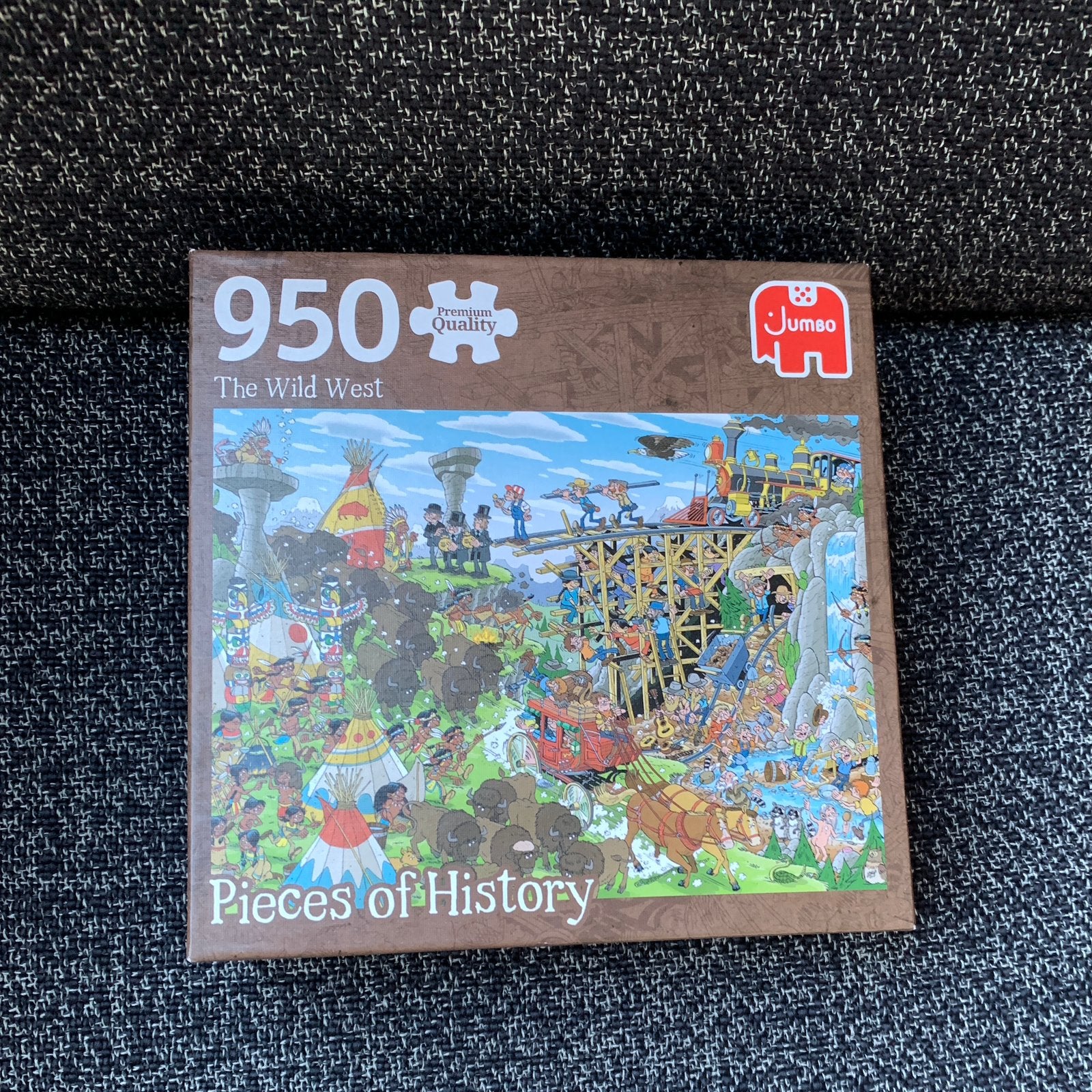 Jumbo pieces of history the Wild West 950 stukjes, Ophalen of Verzenden, 500 t/m 1500 stukjes, Gebruikt, Legpuzzel