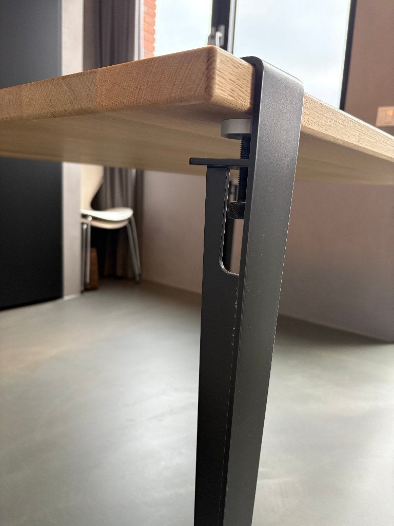 TIPTOE tafelpoten 75cm Dark steel + Eiken blad, Huis en Inrichting, Tafelonderdelen, Tafelpoot, 50 tot 100 cm, 100 tot 150 cm