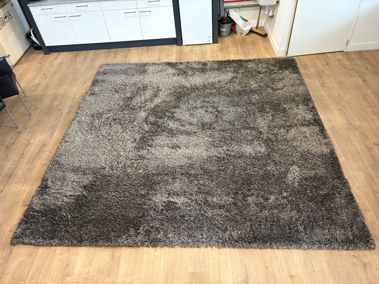 Groot grijs vloerkleed - De Munk Carpets - 320x320 cm, Vierkant, Ophalen of Verzenden, Zo goed als nieuw, 200 cm of meer