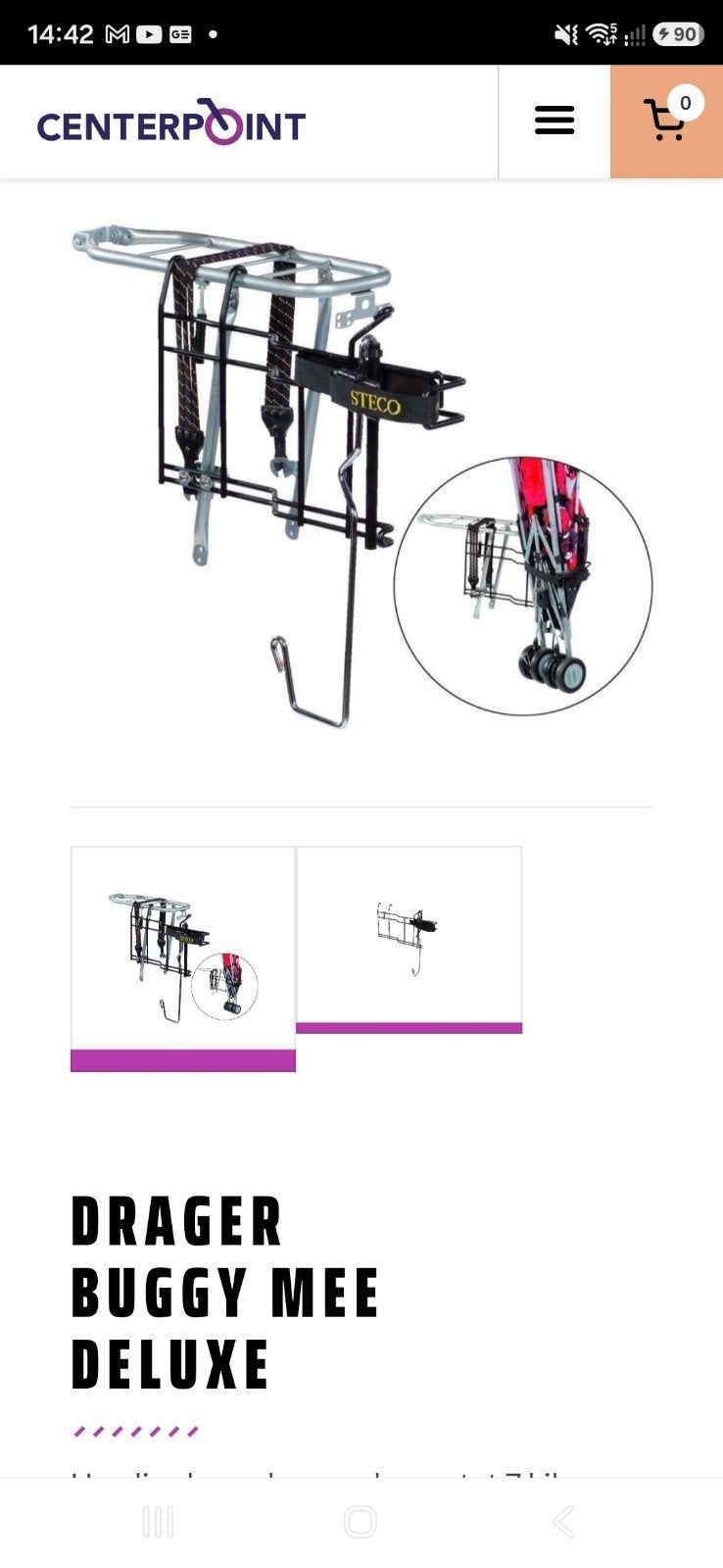 Steco Drager Buggy Mee Deluxe - Fietsdrager voor Buggy, Ophalen of Verzenden, Gebruikt