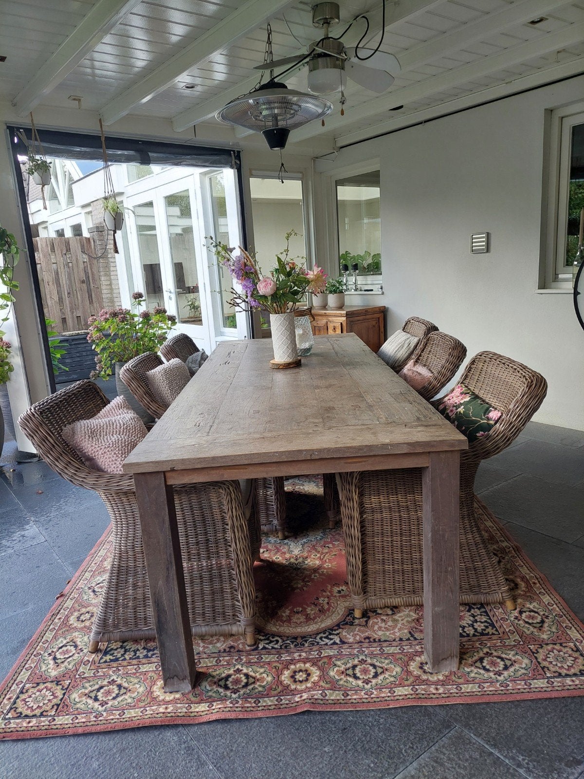 6 Applebee tuinstoelen van wicker met kussen, Tuin en Terras, Ophalen, Gebruikt, Wicker