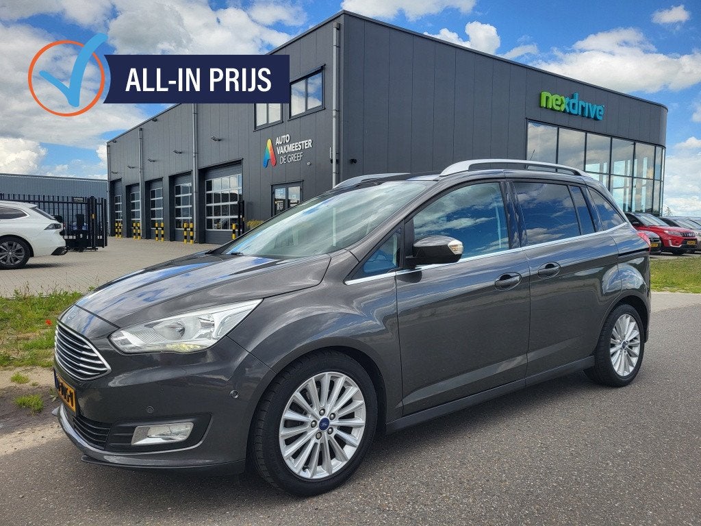 Ford Grand C-Max 1.0 Ecob 125 pk Titanium Adap.Cruise Camera, Keurmerk '100% Onderhouden', 745 kg, 125 pk, Gebruikt