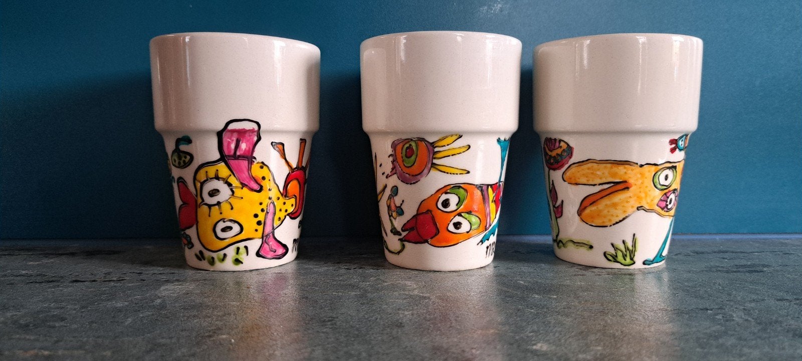 Douwe Egberts jubileum bekers, Ophalen of Verzenden, Overige stijlen, Kop(pen) en/of Schotel(s)