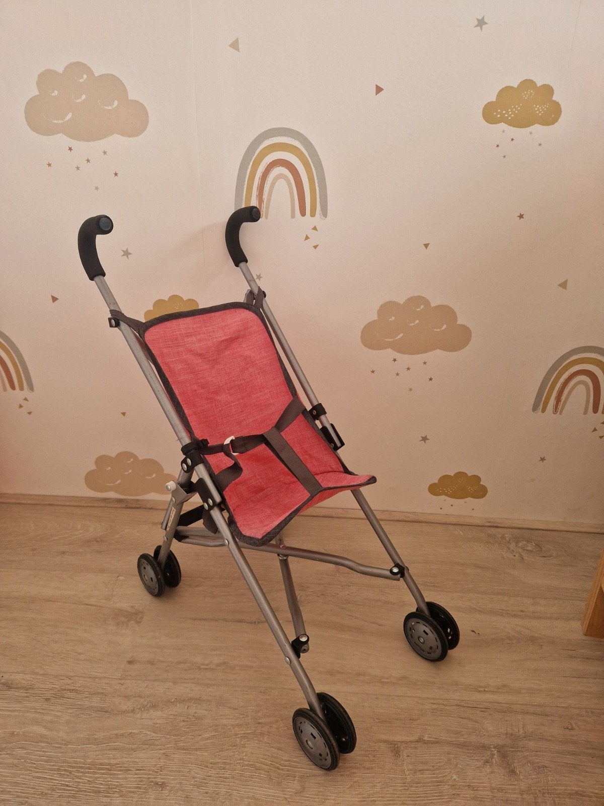 Roze poppenbuggy - Lichtgewicht en opvouwbaar, Ophalen, Gebruikt, Overige merken