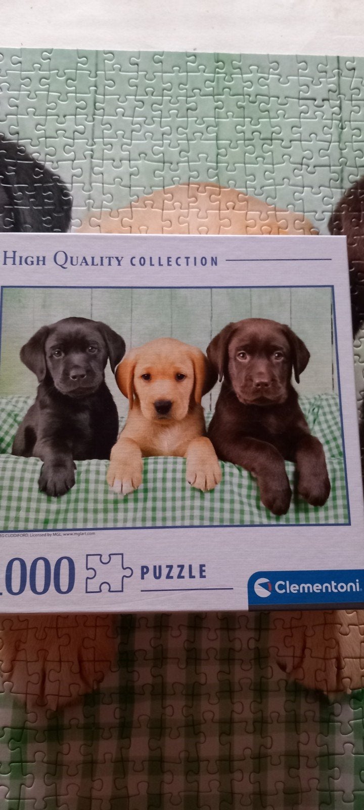 Clementoni Legpuzzel 1000 stukjes - Puppy's, Hobby en Vrije tijd, Ophalen, 500 t/m 1500 stukjes, Gebruikt, Legpuzzel