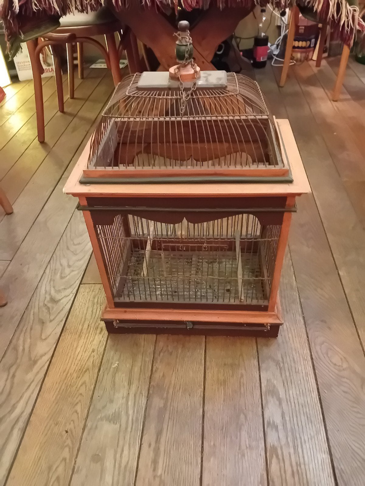 mooie oude vintage vogelkooi., Dieren en Toebehoren, Ophalen, Metaal, Vogelkooi