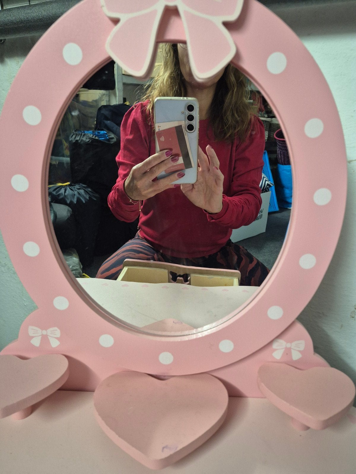 Roze houten kaptafeltje, Ophalen, Gebruikt, Meisje