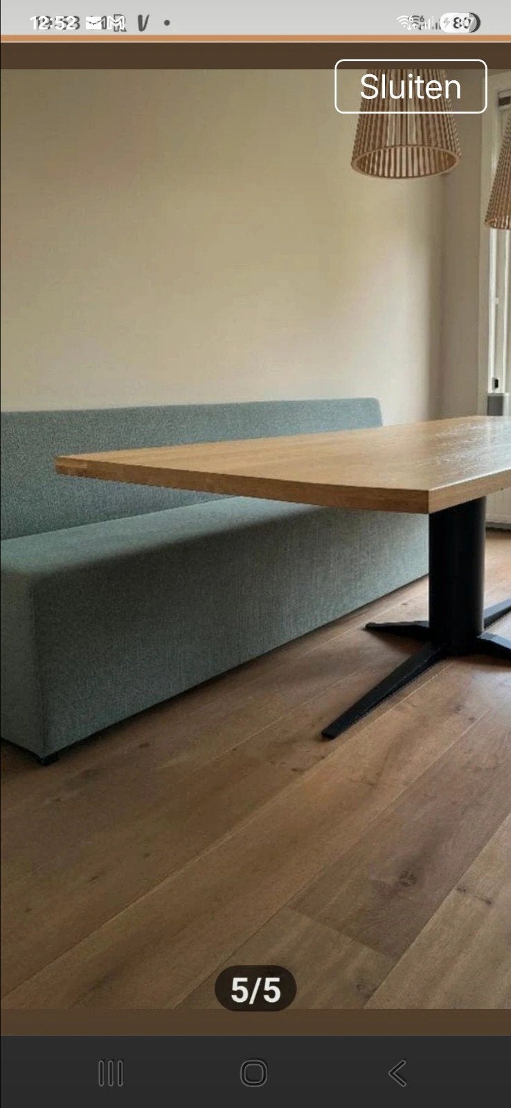 Eethoekbank mooi geweven stof bijna gratis maten 250. 82 62, Huis en Inrichting, Tafels | Eettafels, Modern, Industrieel, 200 cm of meer