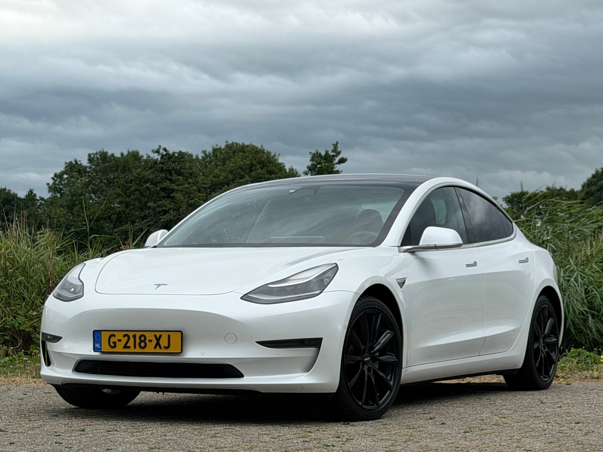 Tesla Model 3 Long Range AWD 75 kWh - Pearl White - Panorama, Auto's, Dealer onderhouden, Wit, 1000 kg, 84 €/maand