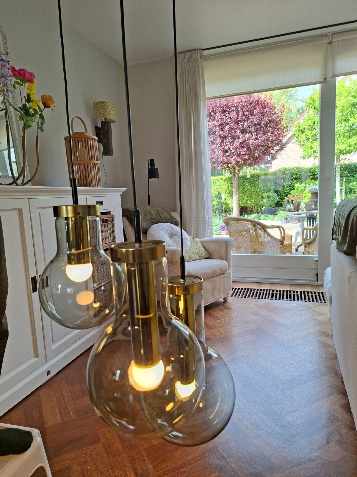 Vintage Raak Maxi Globe / Bulb bol Hanglamp Amsterdam, Ophalen, Gebruikt, Glas, 75 cm of meer