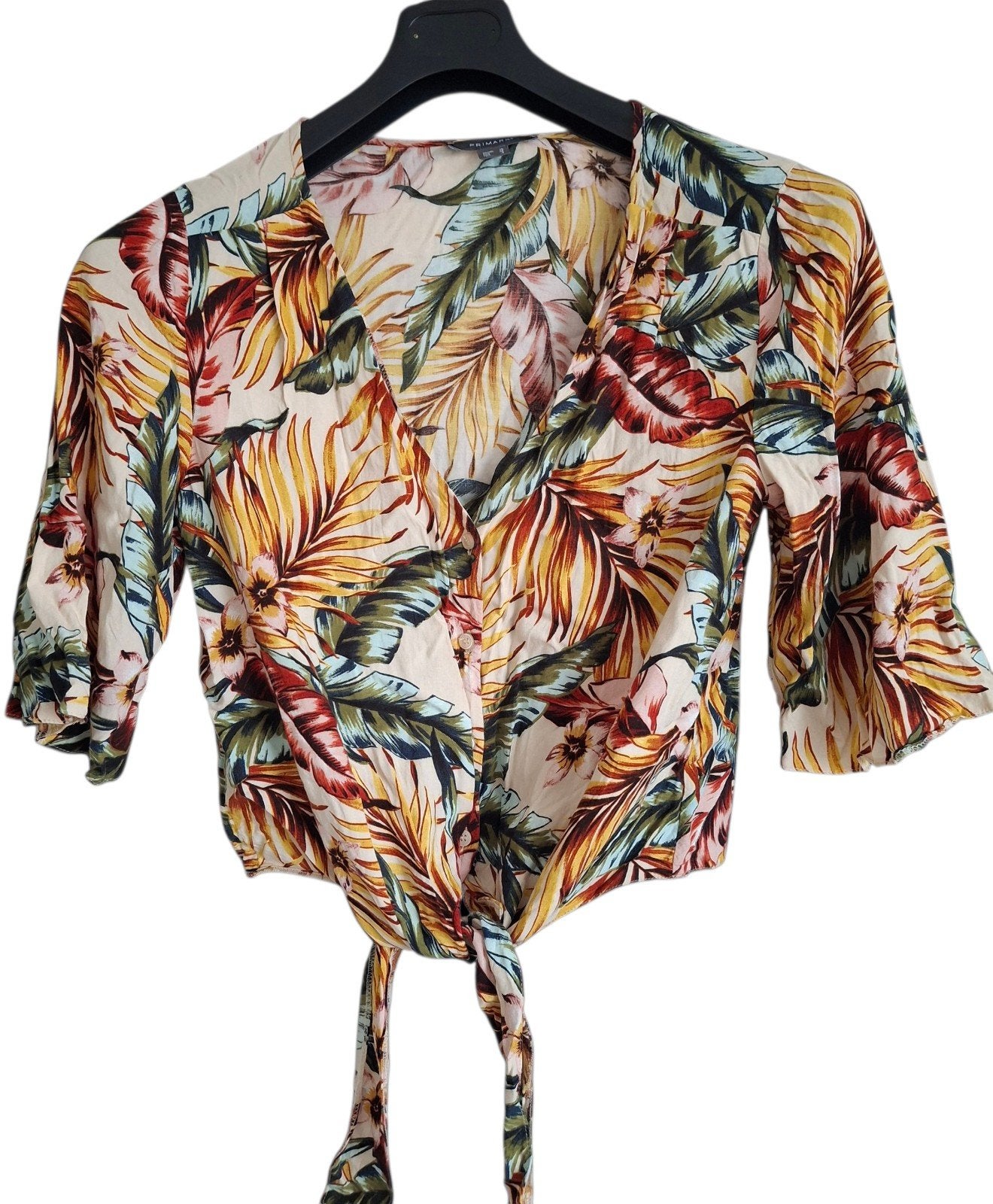Zomerse blouse met knooplint maat 38, Kleding | Dames, Tops, Maat 38/40 (M), Geel, Ophalen of Verzenden, Zo goed als nieuw