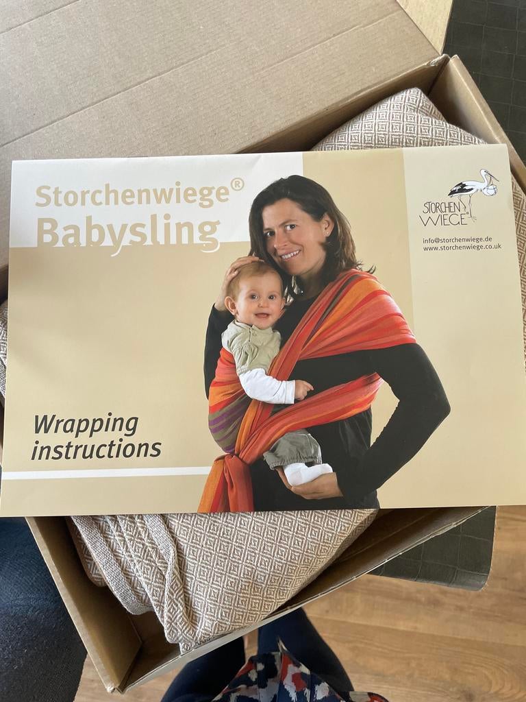 Storchenwiege Draagdoek Leo Zand Maat 6 - Fijne Basis Doek, Kinderen en Baby's, Babydragers en Draagdoeken, Overige merken, Draagdoek